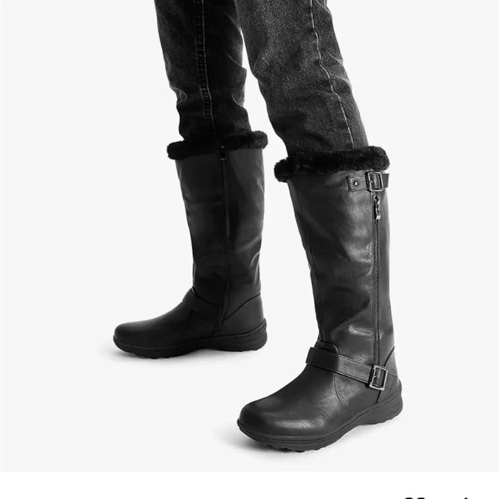 Dreampairs Women's Black Knee-High Boots size 8.5